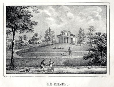 201167 Gezicht op het huis De Breul en het omringende park te Zeist.01-01-1828-31-12-1829